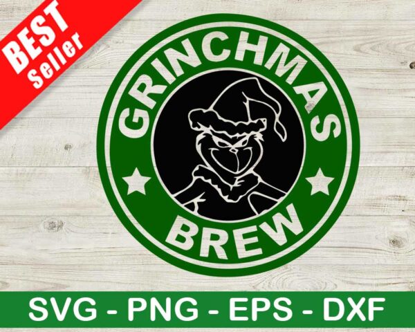 Grinchmas Brew Coffee Logo SVG