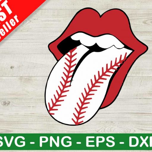 Baseball Tongue Lips Svg