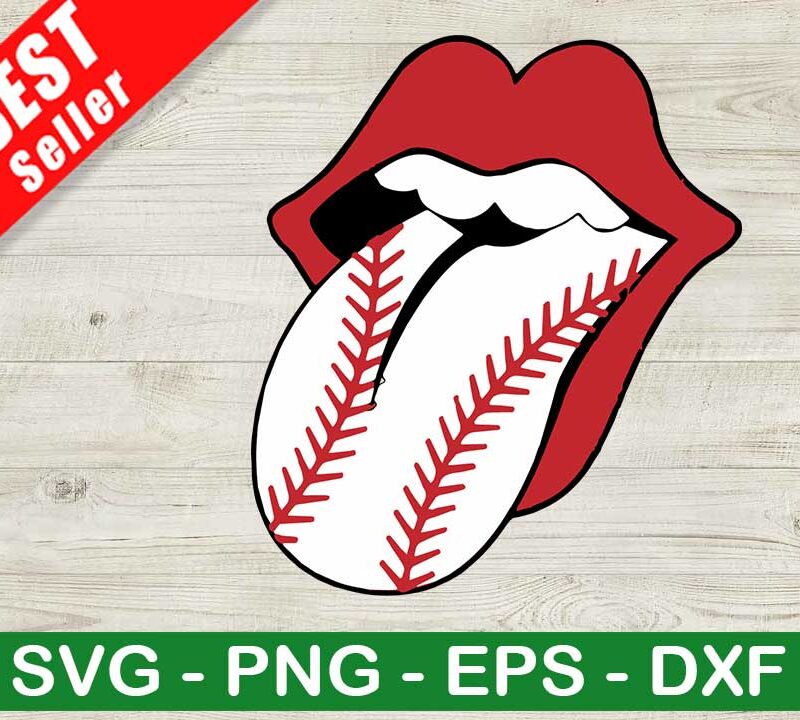 Baseball Tongue Lips SVG