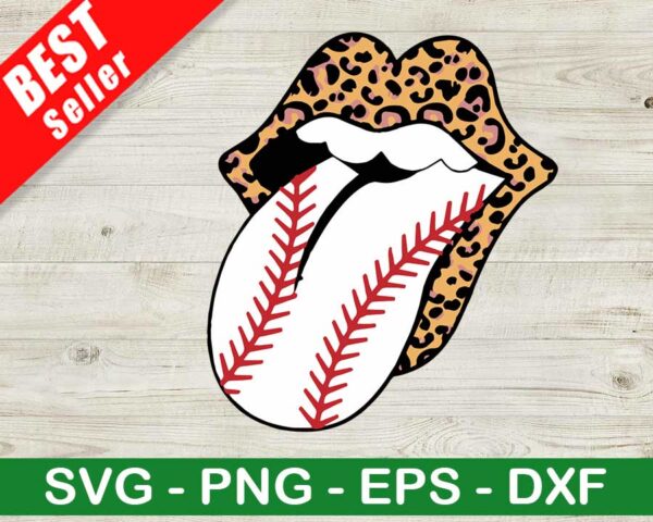 Baeball Leopard Lips SVG