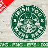 Irish You Were Beer Coffee Logo Svg