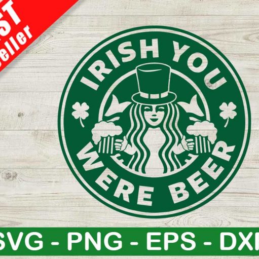 Irish You Were Beer Coffee Logo SVG