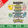 Daddy You Are Strong As Pikachu Svg
