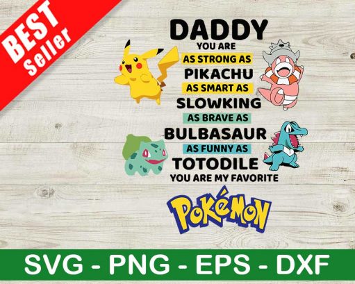 Daddy You Are Strong As Pikachu SVG