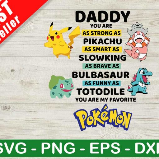 Daddy You Are Strong As Pikachu SVG