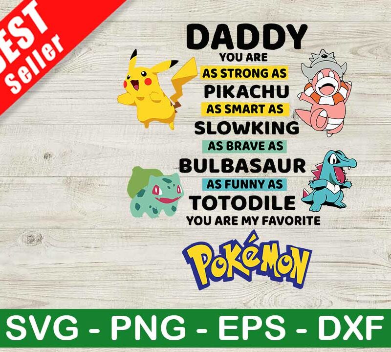Daddy You Are Strong As Pikachu SVG