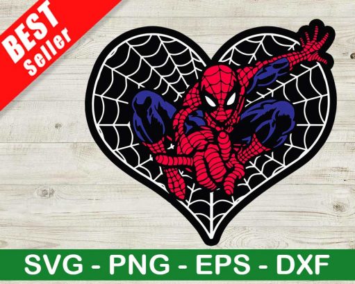 Spiderman Heart Svg