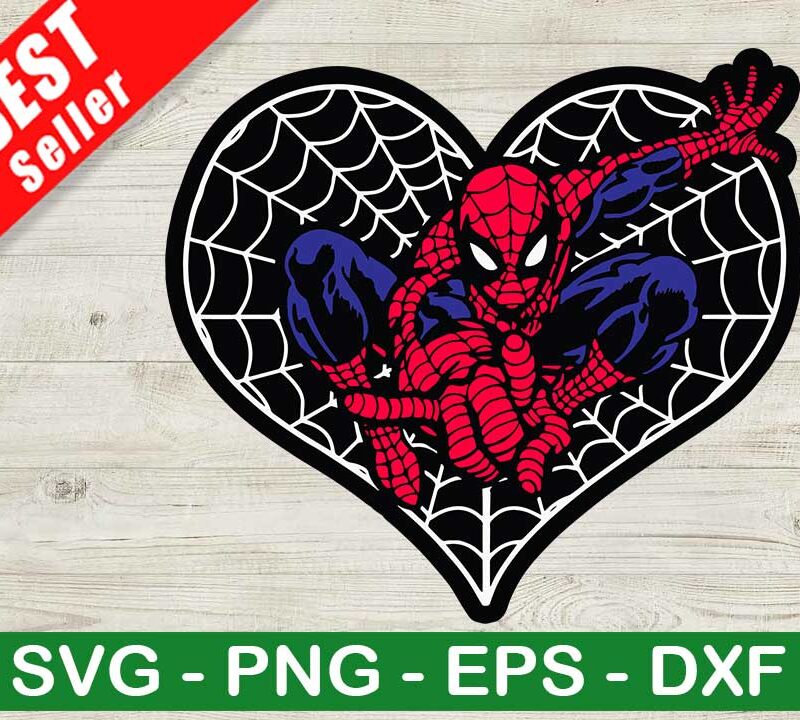 Spiderman Heart SVG