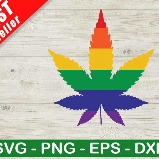 Lgbt Weed Leaf Svg