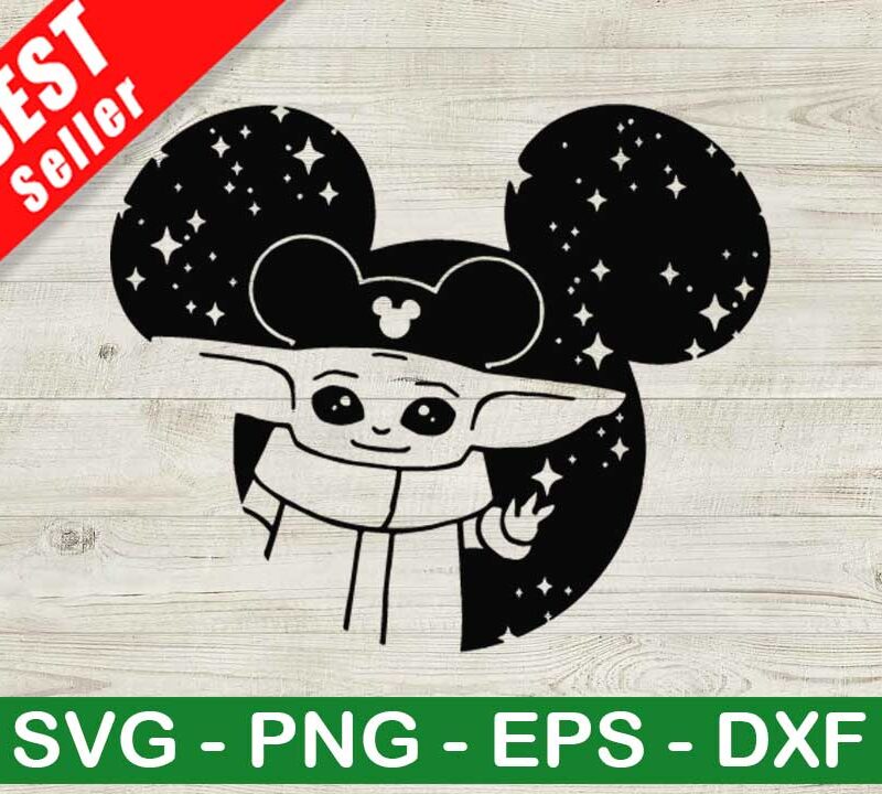Baby Yoda Mickey Head SVG