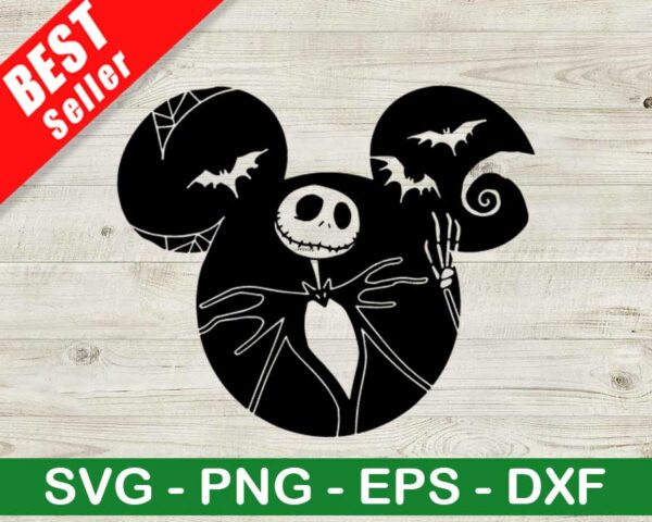 Jack Skellington Mickey Ears SVG