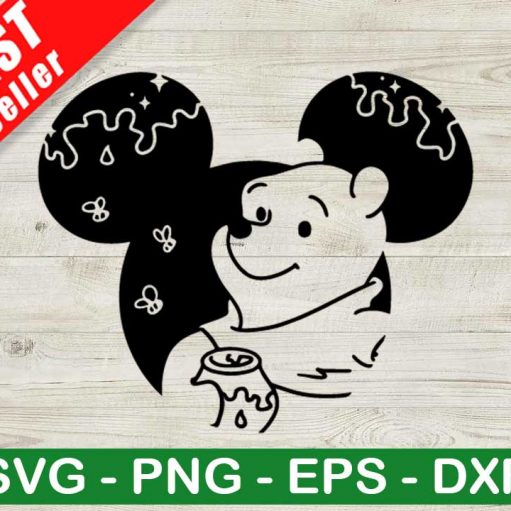 the Pooh Mickey Head SVG