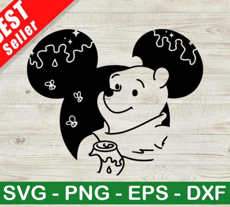 the Pooh Mickey Head SVG