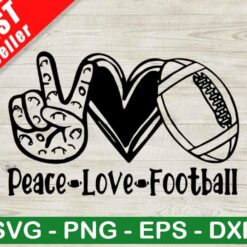 Peace Love Football SVG