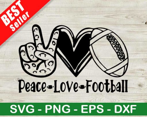 Peace Love Football Svg