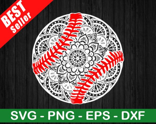 Mandala Baseball SVG