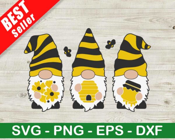Three Gnomes Bee SVG