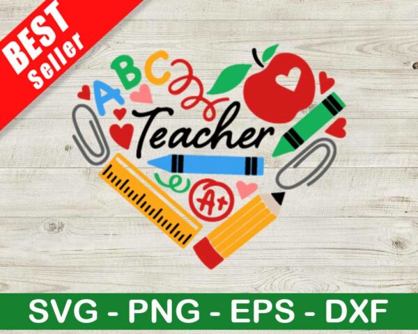Teacher Heart SVG
