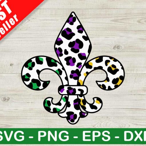 Leopard Mardi gras Fleur De Lis SVG