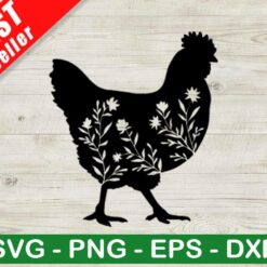 Floral Chicken SVG