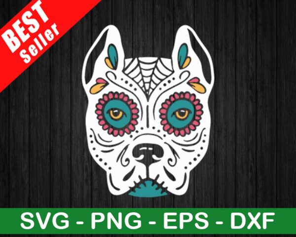 Sugar Skull Dog SVG