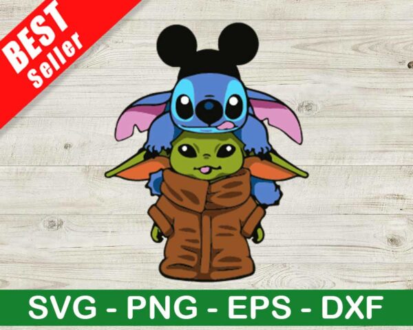 Stitch And Yoda Friends SVG