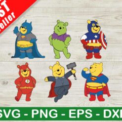Winnie The Pooh Superheroes SVG