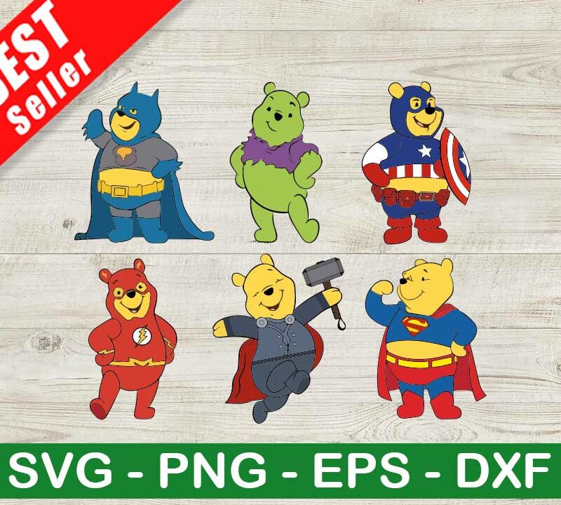 Winnie The Pooh Superheroes SVG