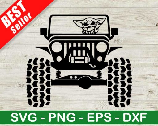 Yoda With Jeep Car SVG