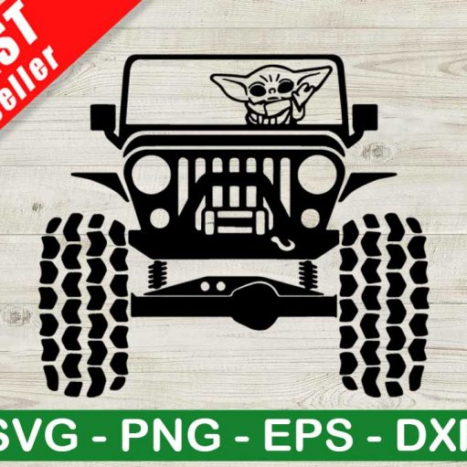 Yoda With Jeep Car SVG