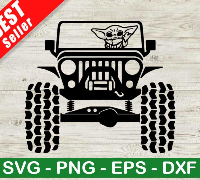 Yoda With Jeep Car SVG