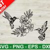 Floral Hummingbird SVG