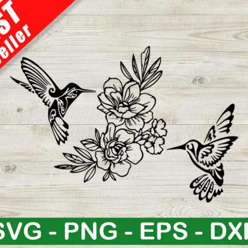 Floral Hummingbird Svg