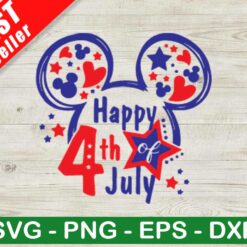 Mickey Ears Happy 4th Of July SVG