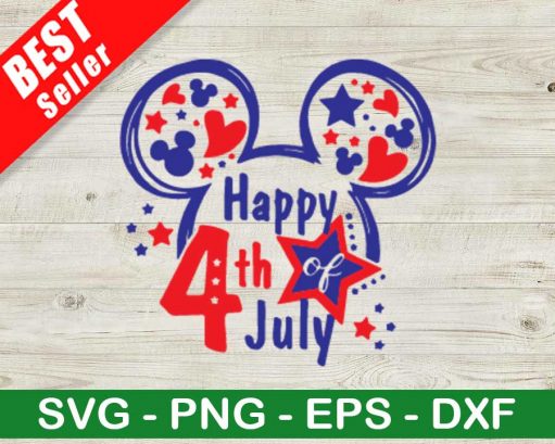 Mickey Ears Happy 4th Of July SVG