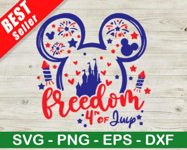 Freedom 4th Of July Mickey Head SVG