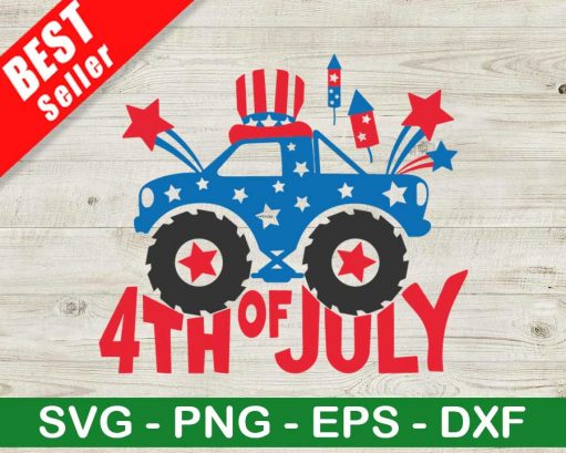 4th Of July Monster Truck SVG