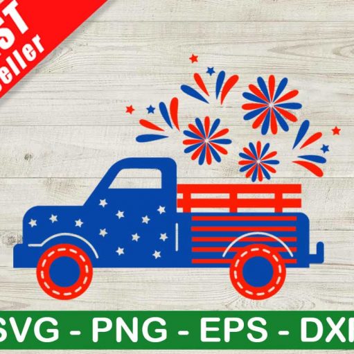 4th Of July Truck SVG, Patriotic Truck SVG, Independence Day SVG