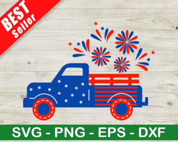 4th Of July Truck SVG