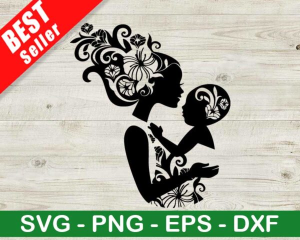 Floral Mother And Baby SVG
