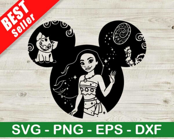 Moana Mickey Head SVG