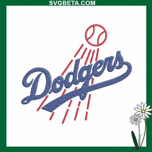 Dodgers Baseball Logo Embroidery Design