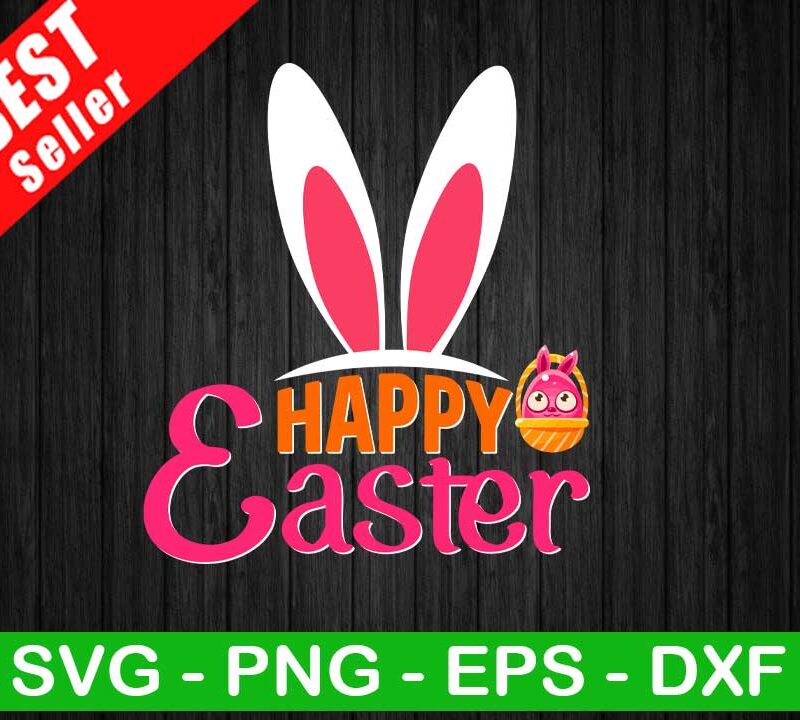 Bunny Ears Happy Easter SVG