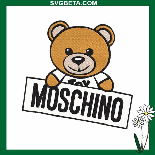 Moschino Teddy Bear Embroidery Design