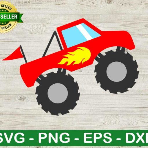 Red monster truck SVG