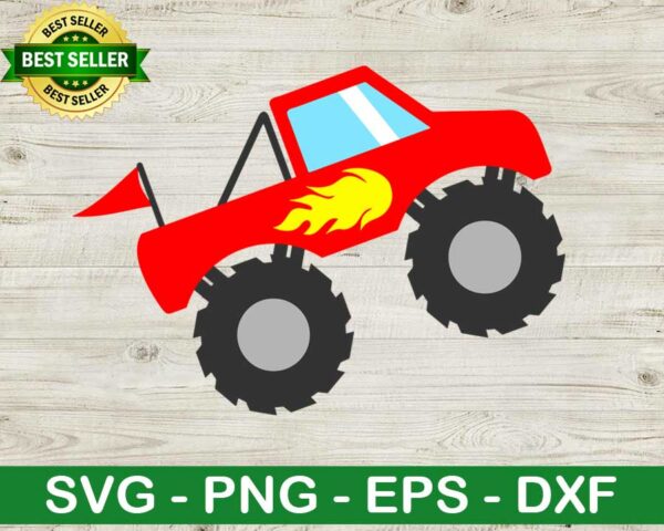 Red monster truck SVG