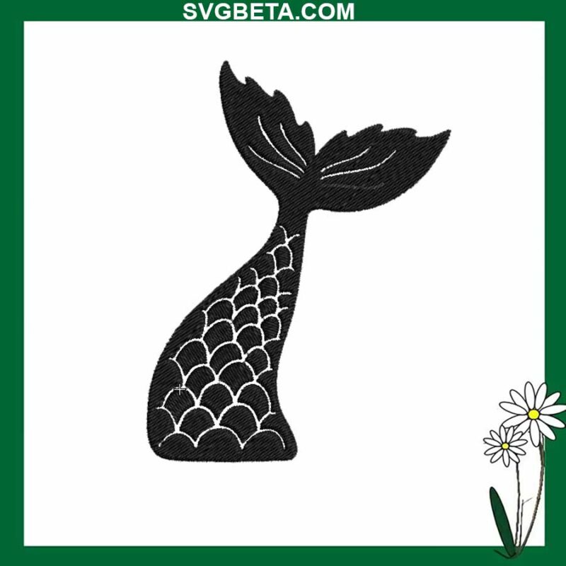 Mermaid embroidery design