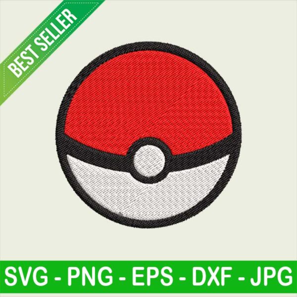 Pokemon Ball Embroidery Design