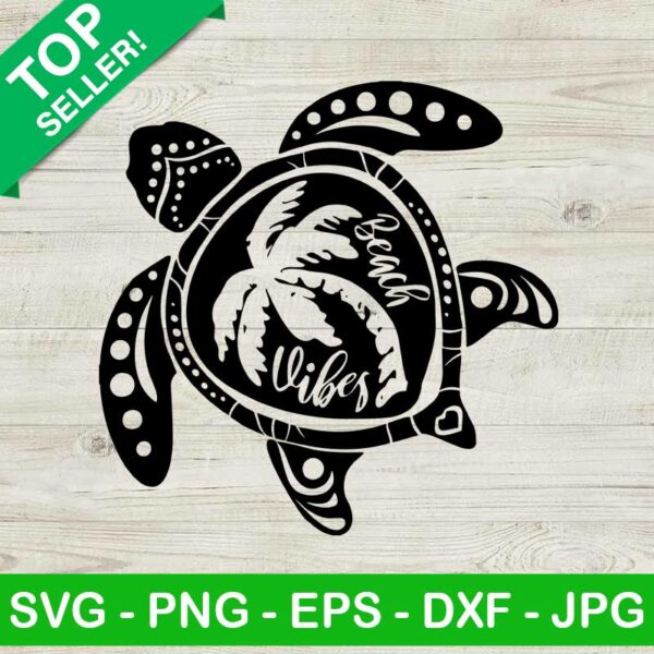 Beach vibes turtle SVG