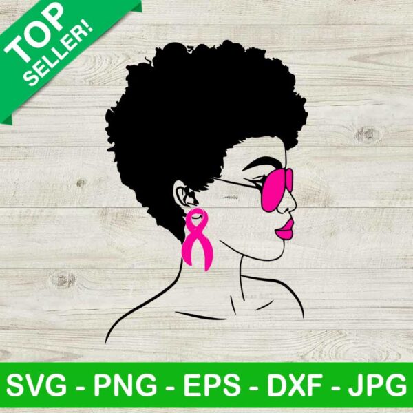Afro Woman Breast Cancer SVG